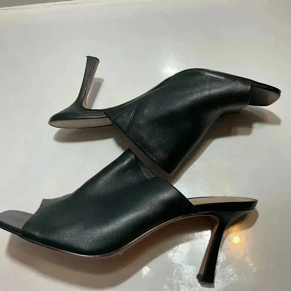 Vince Camuto Arlinala women’s square toad slip on heel genuine, leather black si - Picture 4 of 10